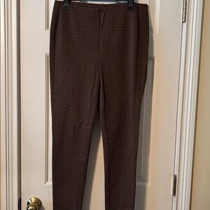 J. Jill Black and Brown Checkered Ponte Leggings